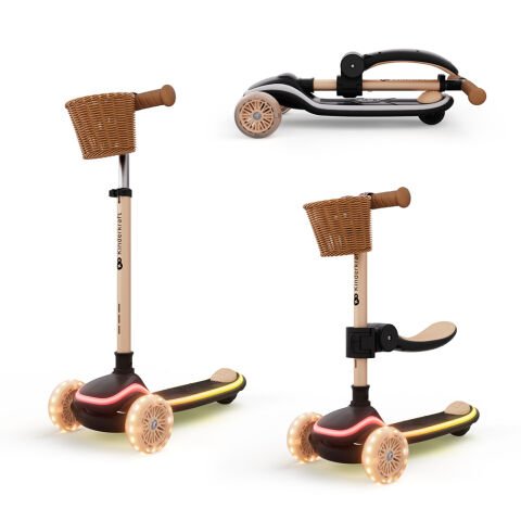 Koloběžka a odrážedlo 2v1 KINDERKRAFT Raket Up - Beige