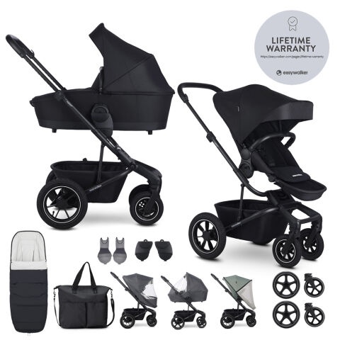 Kombinovaný kočárek Easywalker Harvey5 AIR set XXL - Midnight Black