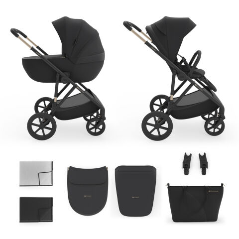 Kombinovaný kočárek 2v1 Kinderkraft Prime 3 - Venezian Black