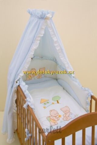 4DÍLNÁ SOUPRAVA DO POSTÝLKY SCARLETT DOMEČEK MODRÁ