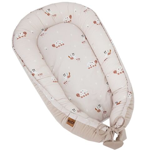 EKO Hnízdo pro miminko VELVET - Bees Beige
