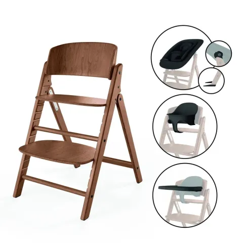 CYBEX jídelní židlička Click&Fold set 4in1 - All Natural Dark