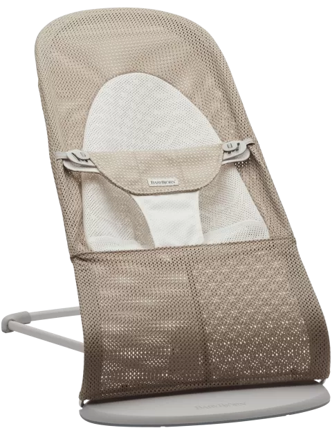 BabyBjörn lehátko Balance soft - Grey Beige/White mesh