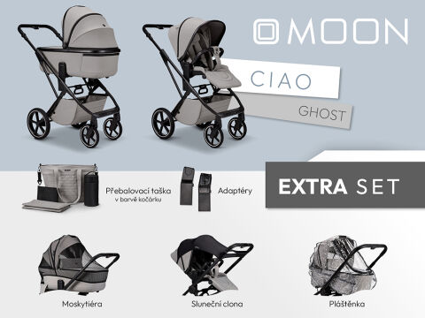 Kočárek MOON CIAO 2v1 Extra set - Ghost 2026
