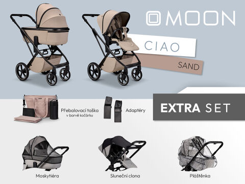 Kočárek MOON CIAO 2v1 Extra set - Sand 2026