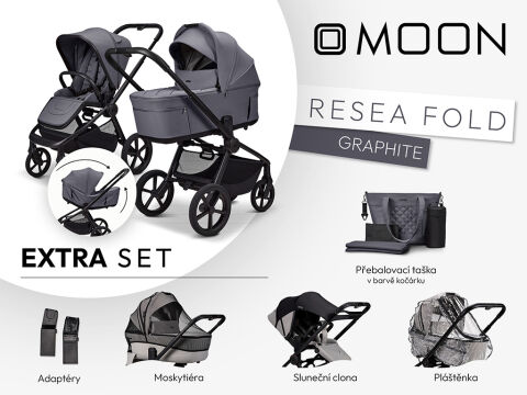 Kočárek Moon ReSea FOLD Extra Set - Graphite 2026
