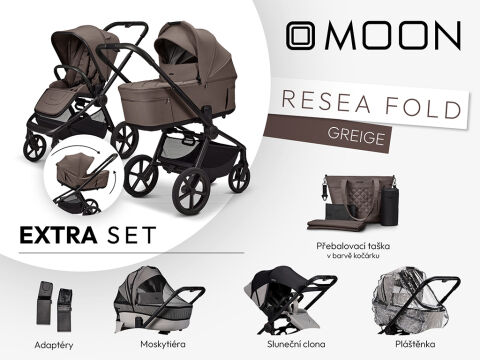 Kočárek Moon ReSea FOLD Extra Set - Greige 2026