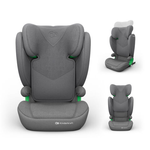 Autosedačka KINDERKRAFT Junior Fix 2 Plus (100-150 cm) - Grey