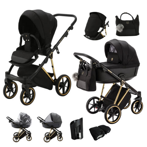 Kočárek Adamex Belissa Special Edition 2v1 - Black/Gold