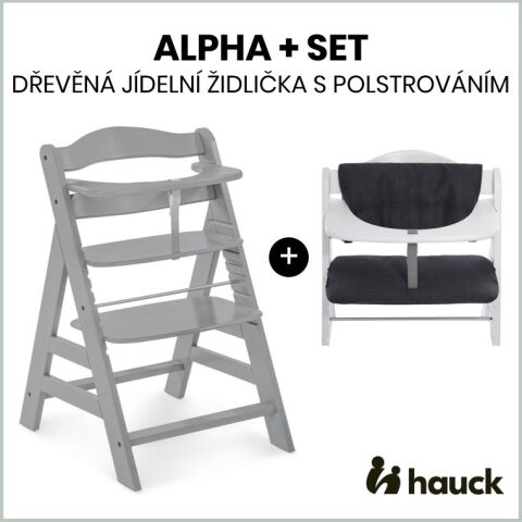 ŽIDLIČKA HAUCK ALPHA+ set 2v1 s polstrováním - Grey