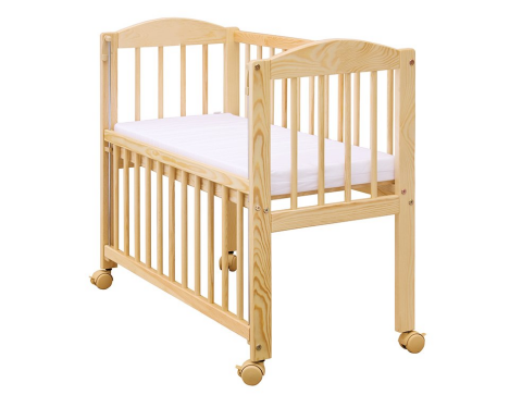 Dětská postýlka k posteli rodičů BABY Scarlett 90x41 cm stahovací bok - Přírodní borovice