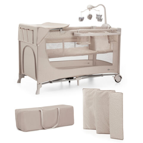Kinderkraft cestovní postýlka Joy 2 s doplňky - Beige