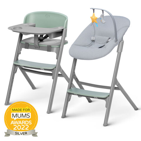 KINDERKRAFT SELECT Židlička jídelní 3v1 LIVY - Olive Green + lehátko Calmee