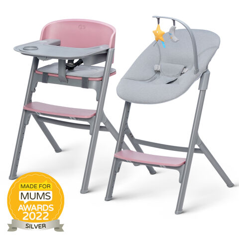 KINDERKRAFT SELECT Set jídelní židlička Livy Aster Pink + lehátko Calmee
