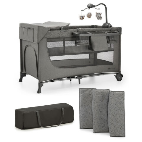 Kinderkraft cestovní postýlka Joy 2 s doplňky - Dark grey