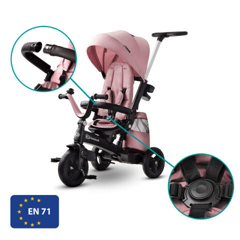 Tříkolka Kinderkraft Easytwist Platinum - Mauvelous Pink