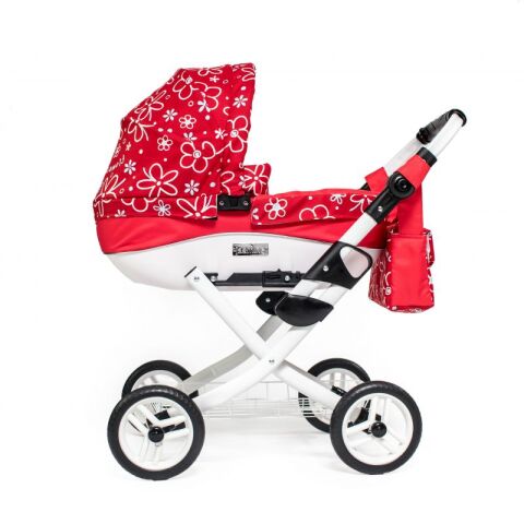 Kočárek pro panenky JASMINE Kids - Červené květy