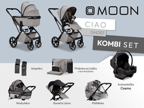 Kočárek MOON CIAO 3v1 Kombi set - Ghost 2026