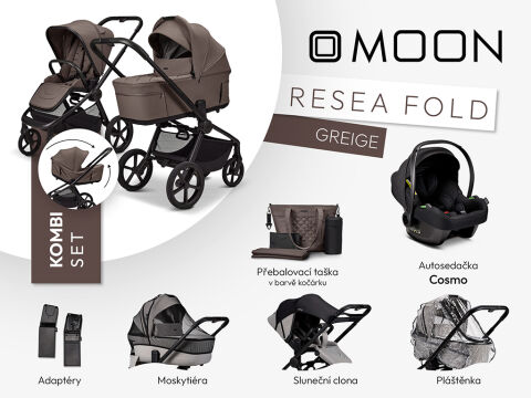 Kočárek Moon ReSea FOLD Kombi Set - Greige 2026