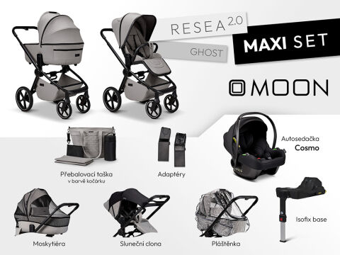 Kočárek MOON RESEA 2.0 Maxi Set 4v1 - Ghost 2026