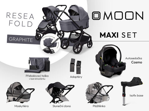 Kočárek Moon ReSea FOLD Maxi Set - Graphite 2026
