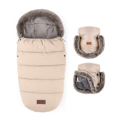 Fusak PETITE MARS 4v1 Comfy + rukavice na kočárek Furry - Rose Petal