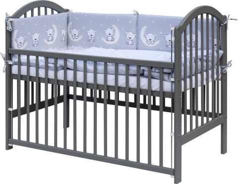 Dětská postýlka Scarlett Alenka s kompletní výbavou 120x60 cm - Toro šedá