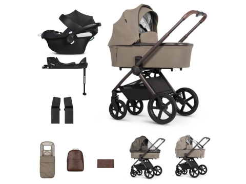 Kočárek Venicci Tinum Upline 2 - SE Powder + autosedačka Cybex Aton B + isofix base