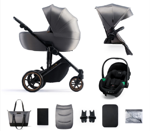 Kombinovaný kočárek Kinderkraft Prime 2 Premium 3v1 - Shadow Grey
