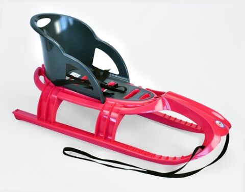 KHW Snow Tiger Comfort - dětské sáňky s ohrádkou - Růžová
