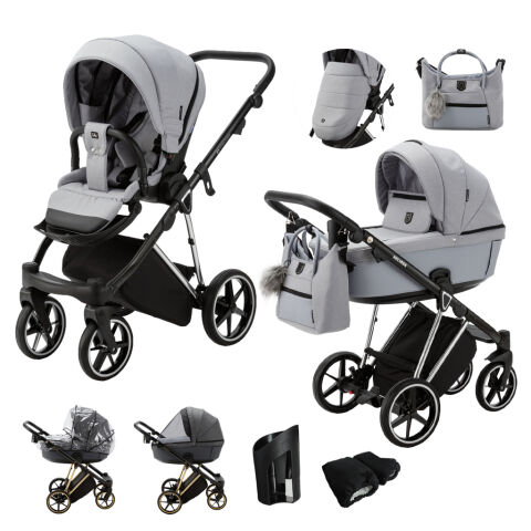 Kočárek Adamex Belissa Special Edition 2v1 - Grey/Silver