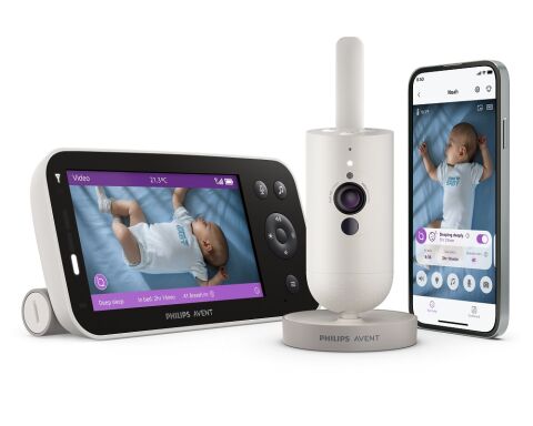 Philips AVENT Chůvička dětská chytrá Premium s překladem pláče, sledováním spánku a dýchání SCD971