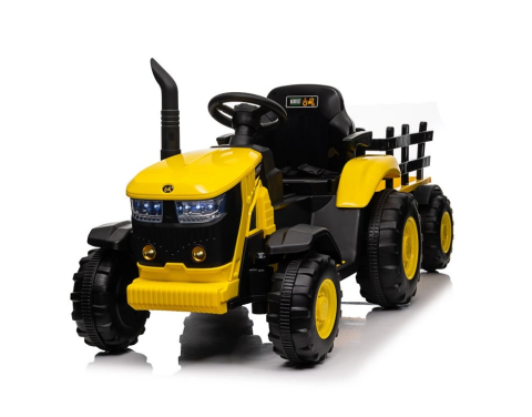 Dětský elektrický traktor s vlečkou 12V 7Ah dálkové ovládání - Žlutý