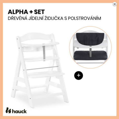 ŽIDLIČKA HAUCK ALPHA+ White + polstrování zdarma
