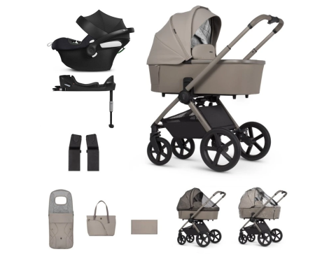 Kočárek Venicci Tinum Upline 2 - Taupe + autosedačka Cybex Aton B + isofix base