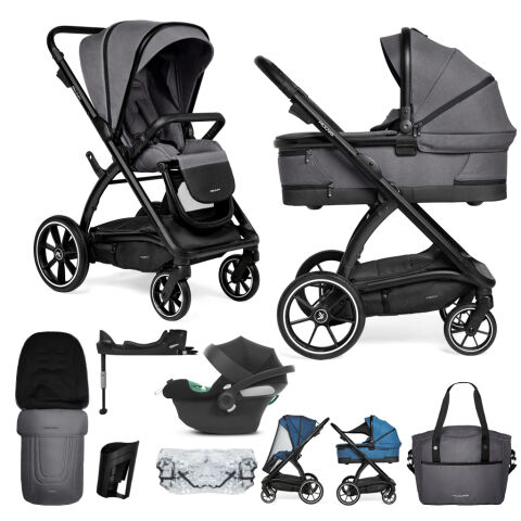 Kočárek Muuvo Trick Iron graphite 3v1 + CYBEX Aton B2 i-Size + základna