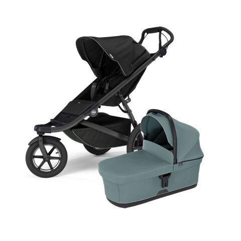 Kočárek 2v1 Thule Urban Glide 3 single + korba Bassinet - Black/Mid Blue