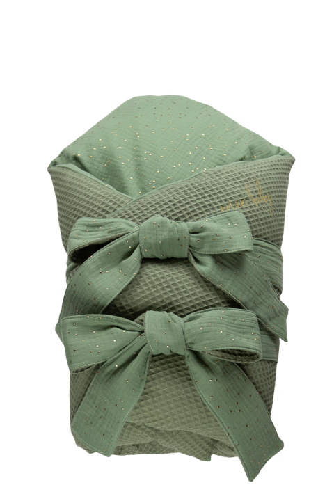 Enie Baby Péřová zavinovačka 80x80 cm - VAFLOVÁ Khaki