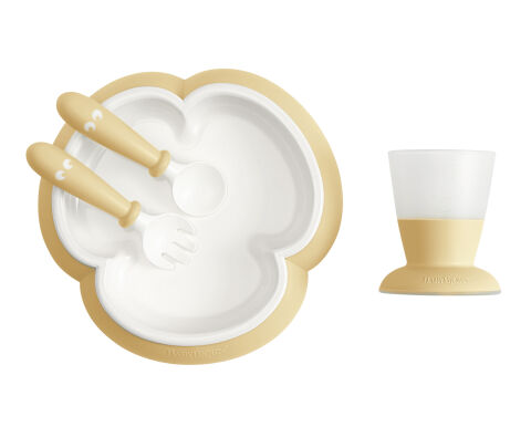 BabyBjörn Jídelní set 4 dílný - Pudrově Žlutý